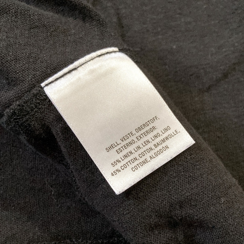 MAEVE black linen-blend long-sleeve top, XXS. - Picture 6 of 7